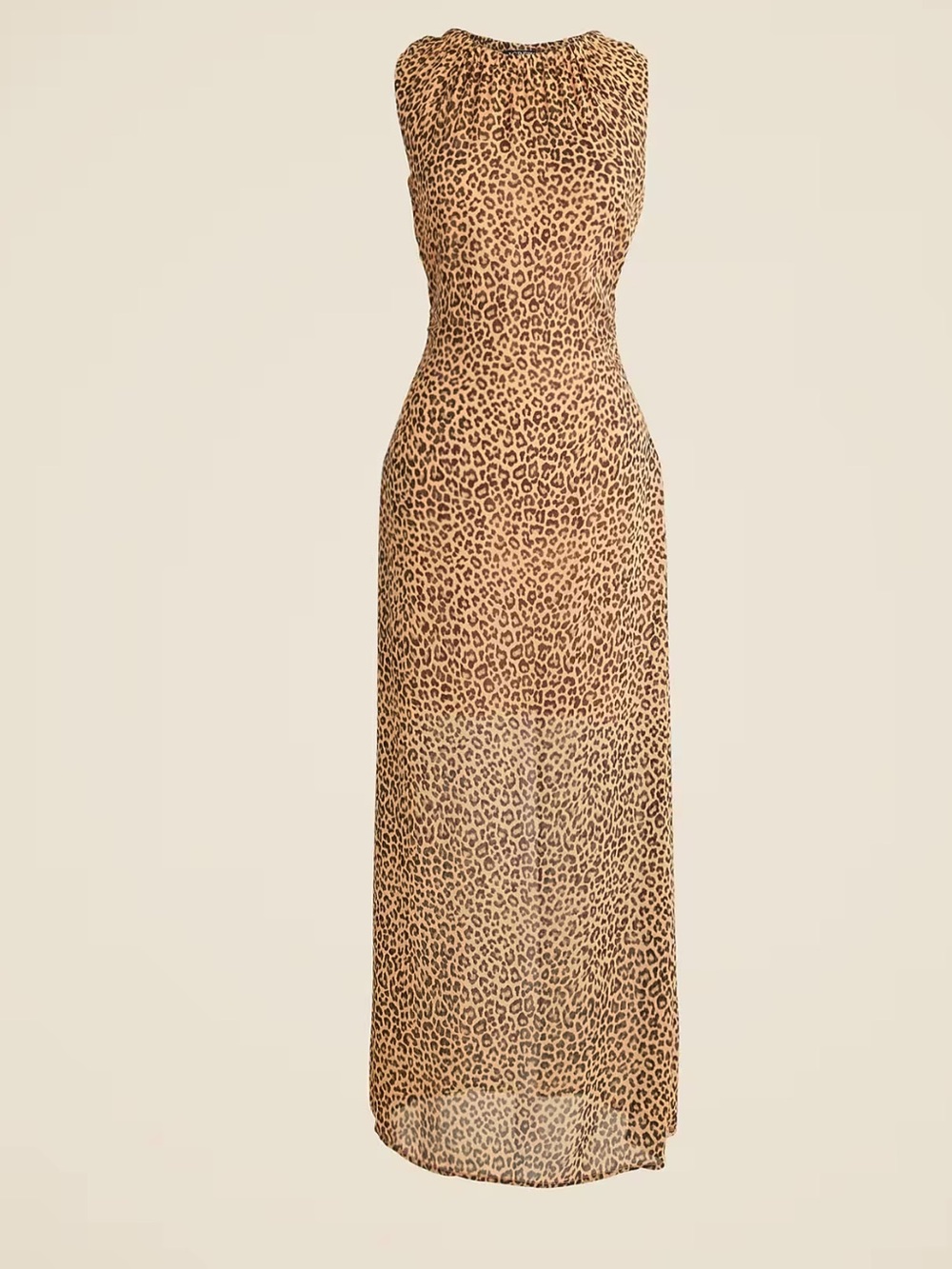 J. Crew Leopard Print Sleeveless Midi Dress